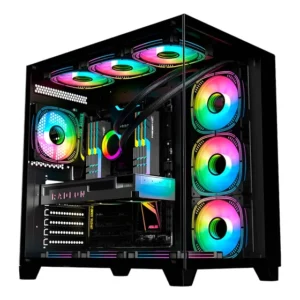 Gabinete Gamer K-mex Aquário Cg-02j1 Atx Ghost Shark S/ Fans Preto