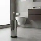 Escova Sanitária Aco Inox Brilhante Esfregador Limpador Vaso Prateado - Imagem 4