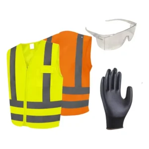 Kit Epi Colete Refletivo Entregador Luva Proteção Oculos Ca