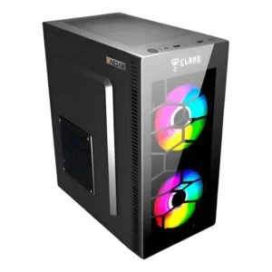 Gabinete Gamer Kaesar Com Vidro Frontal Mid Tower Clanm Preto