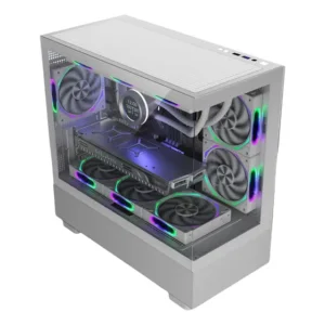 Gabinete Gamer Bpck215 M-atx Branco 6 Fans Lateral De Vidro Branco