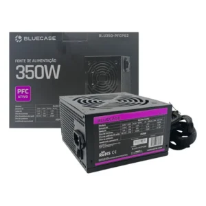 Fonte Bluecase Até 350w Com Pfc Ativo Bivolt Atx Ps2 Desktop Cor Preto