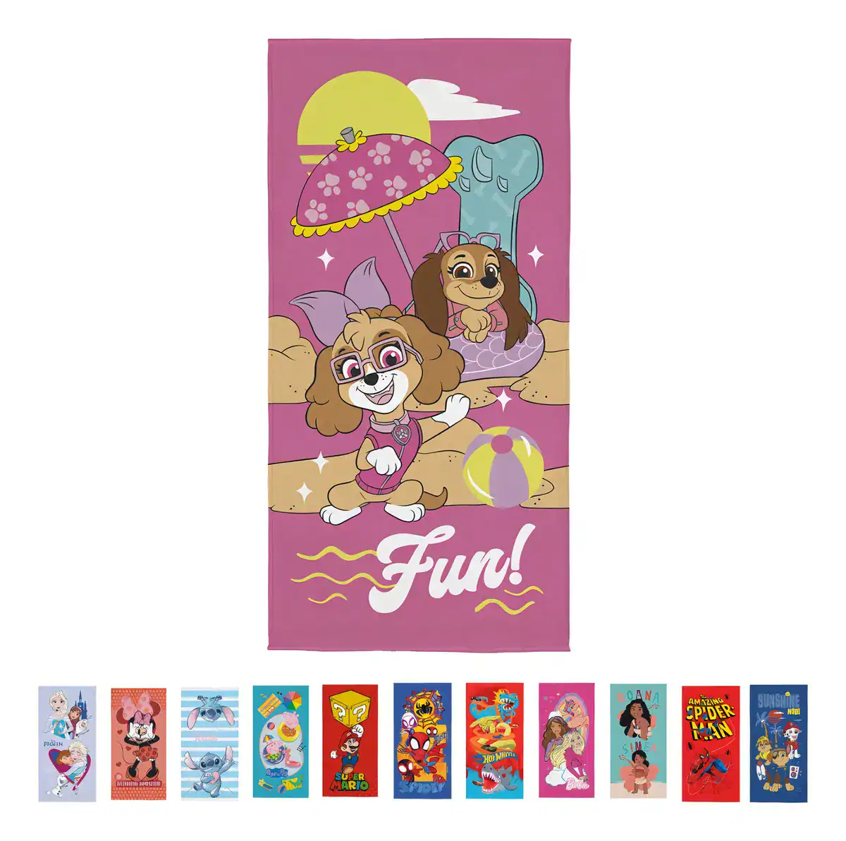 Toalha Infantil Rosa Patrulha Canina Lepper 70x140cm Piscina Praia - Imagem 4