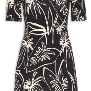 Vestido Estampado - Preto