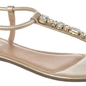 Sandália Feminina Rasteirinha Pedraria Brilho Promoção Moda