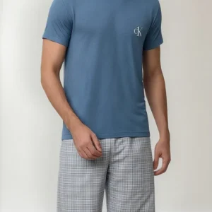Conjunto Pijama Calvin Klein Camiseta Bermuda Conforto Moda