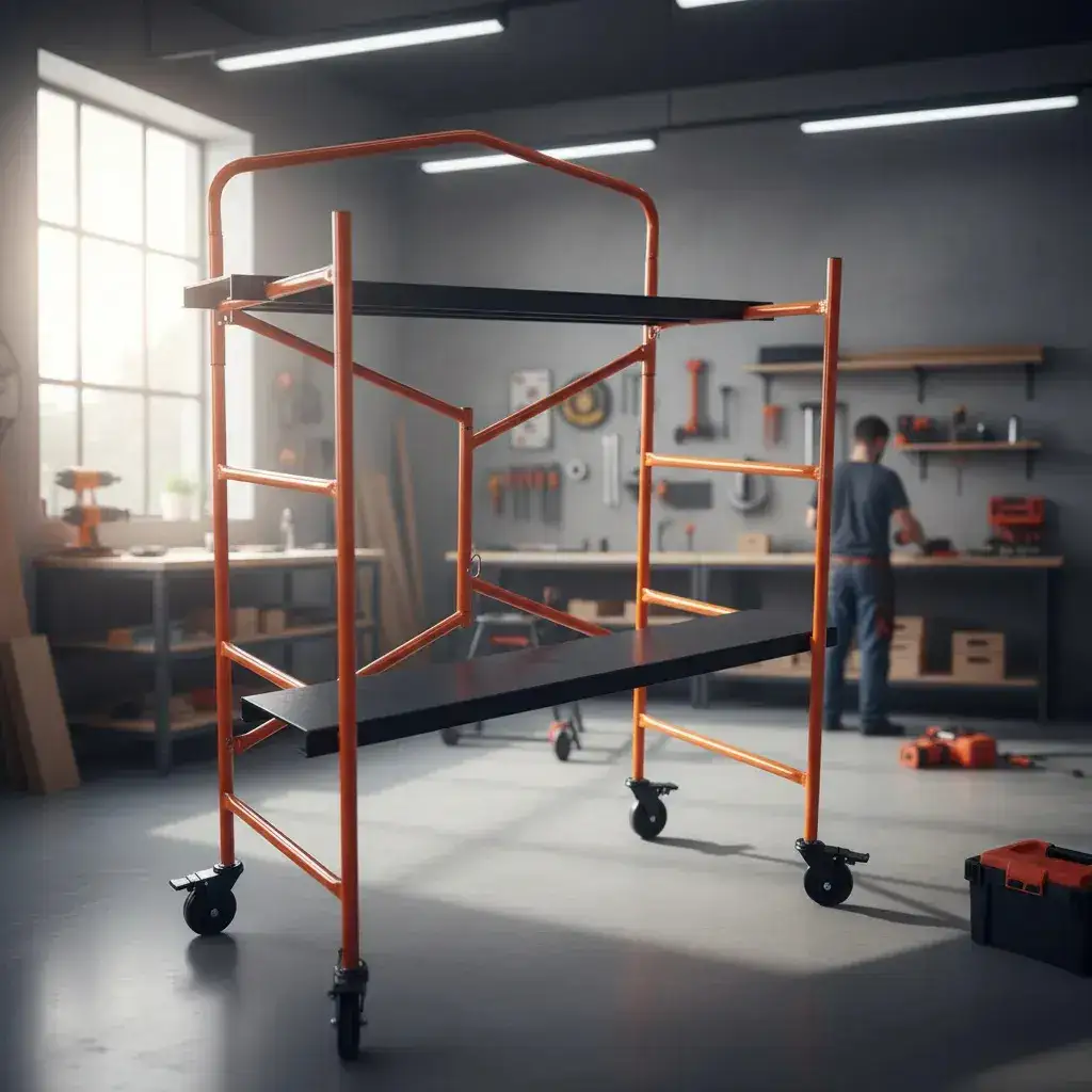 Mini Andaime Dobravel Cavalete Portátil Aço 2 Plataformas Movel 250kg Construção Ferro para Obra - Imagem 4