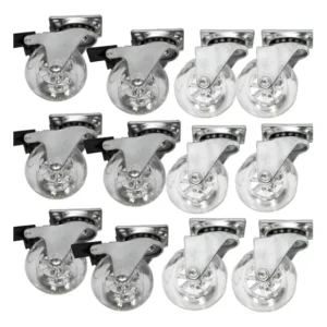 Rodizio Gel 35mm Giratorias Moveis Anti-risco Trava 12 Peças