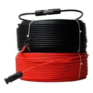 Cabo Solar 6mm 10m Preto + 10m Verm + 2 Par De Conector Mc4