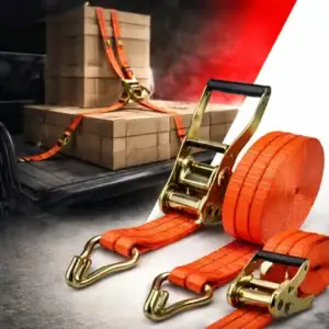 Catraca Com Cinta 3 Toneladas Amarração De Carga 9 Metros Com Gancho J Alta Resistência Segurança Reforçada Fixação Firme Ideal Para Caminhão Carreta Reboque Transporte Pesado Uso Profissional Laranja