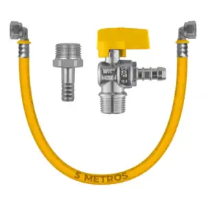 Kit 5 Metros Tubo Pex 16mm P/ Gás + Cotovelos + Registro + Adaptador