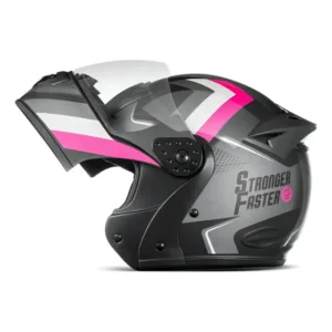 Capacete Integral Robocop Stronger Faster Gladiator Etceter Cor Cinza/Rosa Tamanho do capacete 60