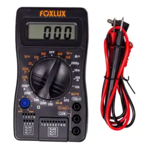 Multímetro Digital Foxlux com Testador RJ11 RJ45 e Bipe Sonoro