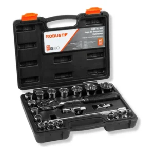 Jogo De Soquetes Estriado 20 Peças 8 A 32mm 1/2'' Robust