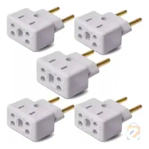 Kit 5 Adaptadores de Tomada Targe Force 3 Pinos Bivolt 10A/20A