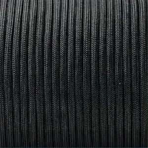 Corda Dinâmica Paracord 550 Preto 4mm 10m 2.5kN Para Camping e Sobrevivência