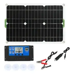 Kit De Painel Solar 180w Carregador 12v Com Controlador Vs