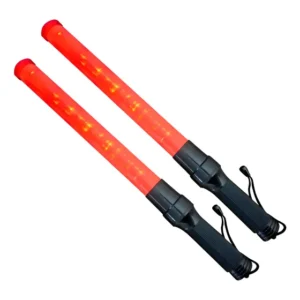 Kit 2 Bastão Sinalizador Laranja Led 54cm Segurança Trânsito