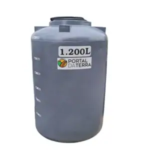 Caixa D'água Reservatório 1200 Lts Vertical Fundo Plano - Cz Cor Cinza