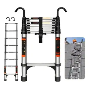Escada Telescopica Multifuncional 3,5m 9 Degraus Inox