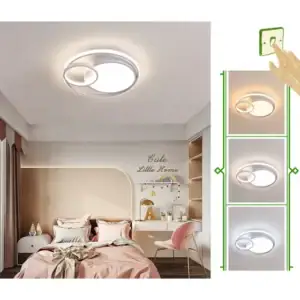Luminária Moderna De Led Sobrepor Redondo Duplo Eclipse 40w Branco Luz 3/1 - Green Age