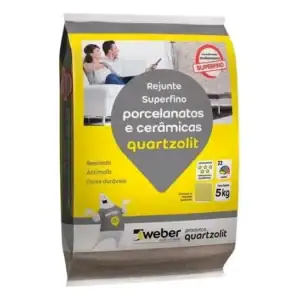 Rejunte Quartzolit Porcelanato 5kg Cinza Ártico