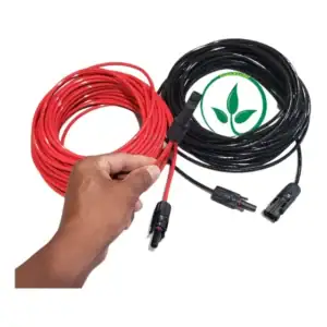 Cabo Solar Flexível 6mm 2m Com Conector Mc4 Preto/Vermelho
