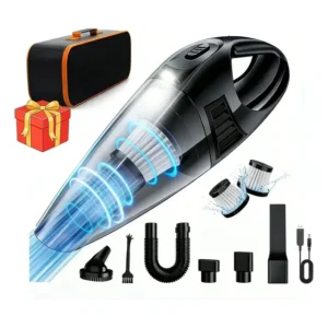 Aspirador De Pó Portátil Carro Automotivo 120W 9000PA +2 Filtro + Bolsa + LED Sem Fio Aspirador Portátil de Pó Potente Recarregável Usb Com Acessórios Turbo 127/220V Profissional Inclui a lâmpada LED