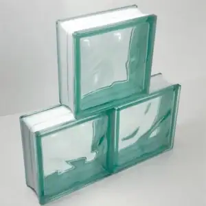 Kit 3 Tijolos Bloco Vidro Verde Transparente 19x19cm