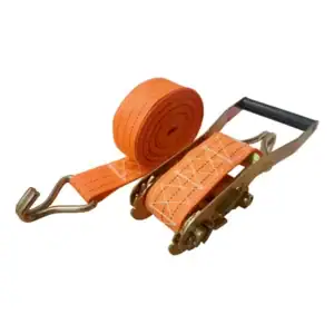 Cinta Catraca 9m X 5cm Laranja 3 Toneladas Para Amarração De Cargas Gancho J S-forte