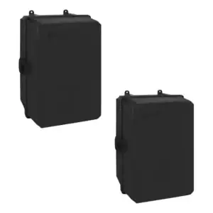 2 Un Caixa Quadro Comando Preta 280x180x140 Painel Eletrico