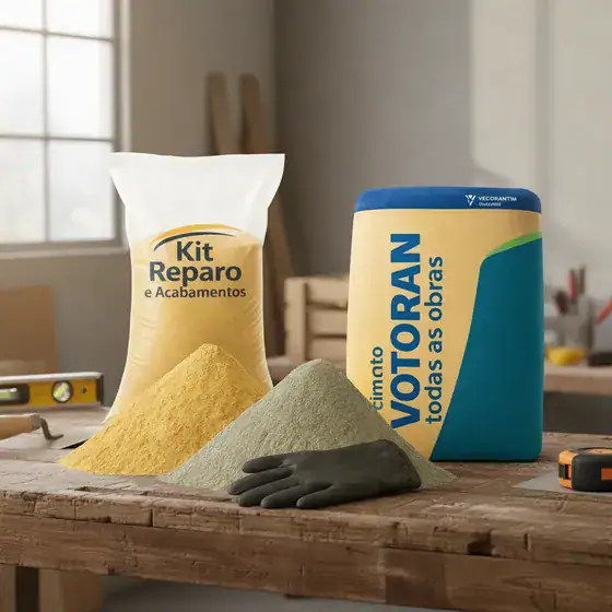 Cimento E Areia Kit 4,5 Kg Reparos E Acabamentos Com Luvas