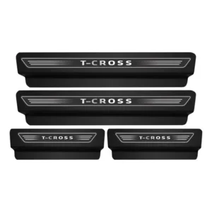 Soleira De Porta Protetora Volkswagen T-cross Kit Preto 8pç
