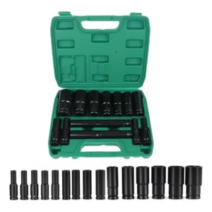 Jogo Soquete Longo Sextavado Impacto 1/2 8 A 32 Mm 15pcs