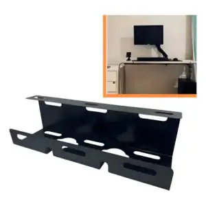 Organizador De Cabos E Fios Oculto Para Mesa Em Aço Ibox Cor Preto