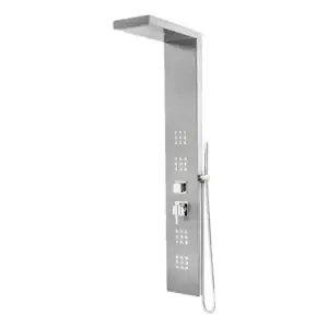 Ducha De Inox Com Hidromassagem E Cascata Acabamento Escovado Cor Prata