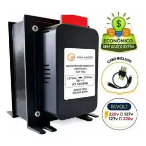 Transformador 5000va 110-220 Ou 220-110 Conversor Bivolt 12000 Btus C/ N F Geladeira Ar Condicionado Impressoras Brother Microondas Máquina Costura Lavar Roupas