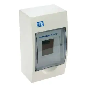 Quadro de Distribuição Sobrepor Weg 4 Disjuntores DIN Fumê/Branco