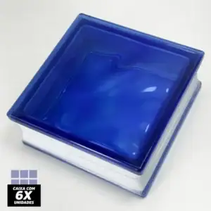 Kit 2 Tijolos Bloco Vidro Azul + 2 Tijolo Vidro 19x19 Transp