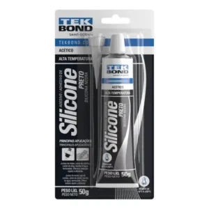 Silicone Preto Acético Tekbond Alta Temperatura 50g Vedação