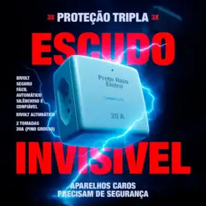 Prote Raio Bivolt Geladeira Tv 20a Proteraios Super Protetor Eletronico Adaptador De Tomada Benjamin 3 Pinos Inetro Anti Raio Proter Eletro 127 220v Lavadora Ar Condicionado Gamer Freezer Benjamim Dps