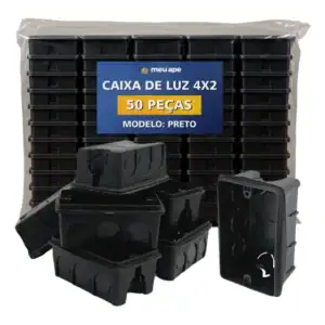 50 Caixa De Luz 4x2 Reforçada P/ Tomada Interruptor Embutir