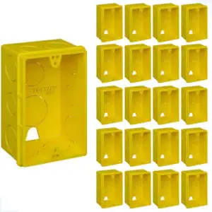 Kit 20 Caixas de Luz 4x2 Fortlev Embutir para Tomada Amarela