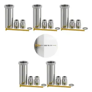 Kit 5 Aumento Prolongador Registro Acabamento Abs 16 Estrias