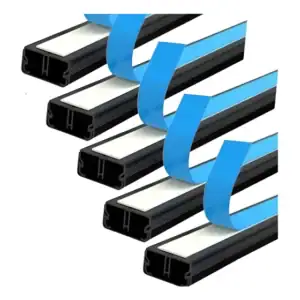 Kit 5 Canaletas Sistema X C/ Dupla Face 20x10x1000mm Preta