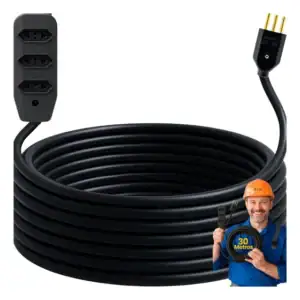 Extensão 30metros Cabo Pp Reforçada Obra Profissional 10/20a Cor Preto LEF