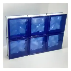 Kit 6 Tijolos Bloco Vidro Azul Transparente 19x19cm