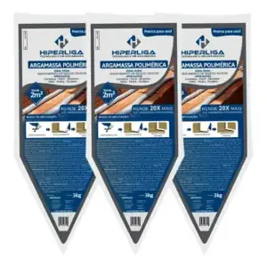 Kit 3 Packs Argamassa Polimérica Cola Blocos E Tijolos 3kg