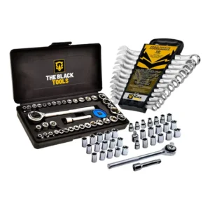 Kit Jogo De Ferramentas 40 Peças Com Soquetes E Kit Chave Combinada 6 A 22mm 12 Peças The Black Tools