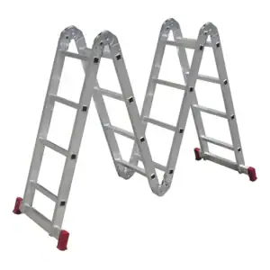 Escada Multifuncional de Alumínio 4x4 com 16 Degraus Dobrável e Articulada BotaFogo – Leve e Resistente